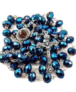 Deep Blue Crystal Beads Rosary