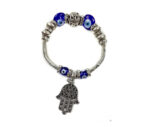 Hamsa Hand Bracelet Blue Crystals
