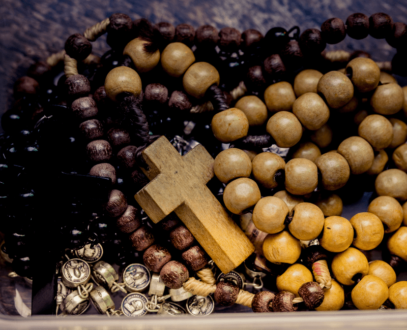 Olive wood rosary beads