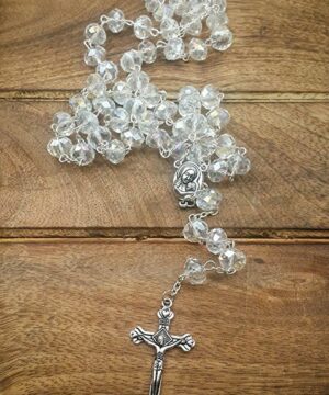 Catholic Rosary Clear Crystal Beads
