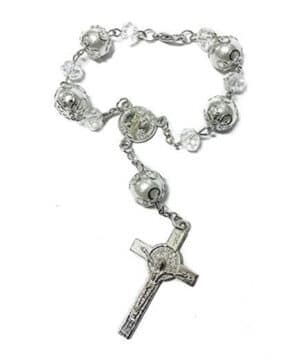 St Saint Benedict Transparent Glass Beads