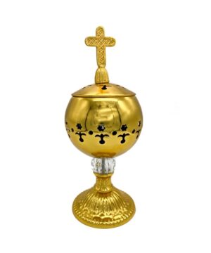 Incense burner gold cross