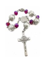 Saint Benedict purple crystal rosary