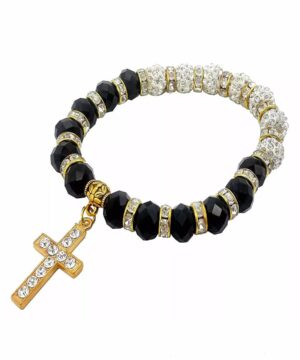 Black beads rosary bracelet