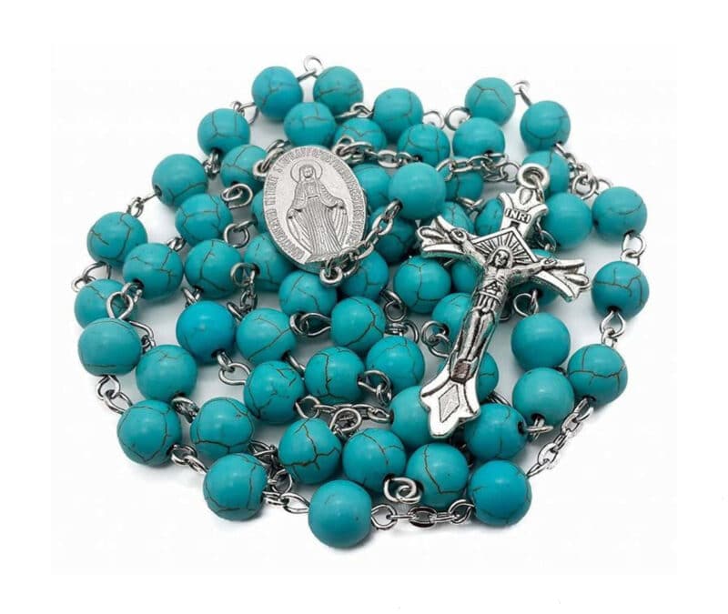 Marble Turquoise Beads Rosary