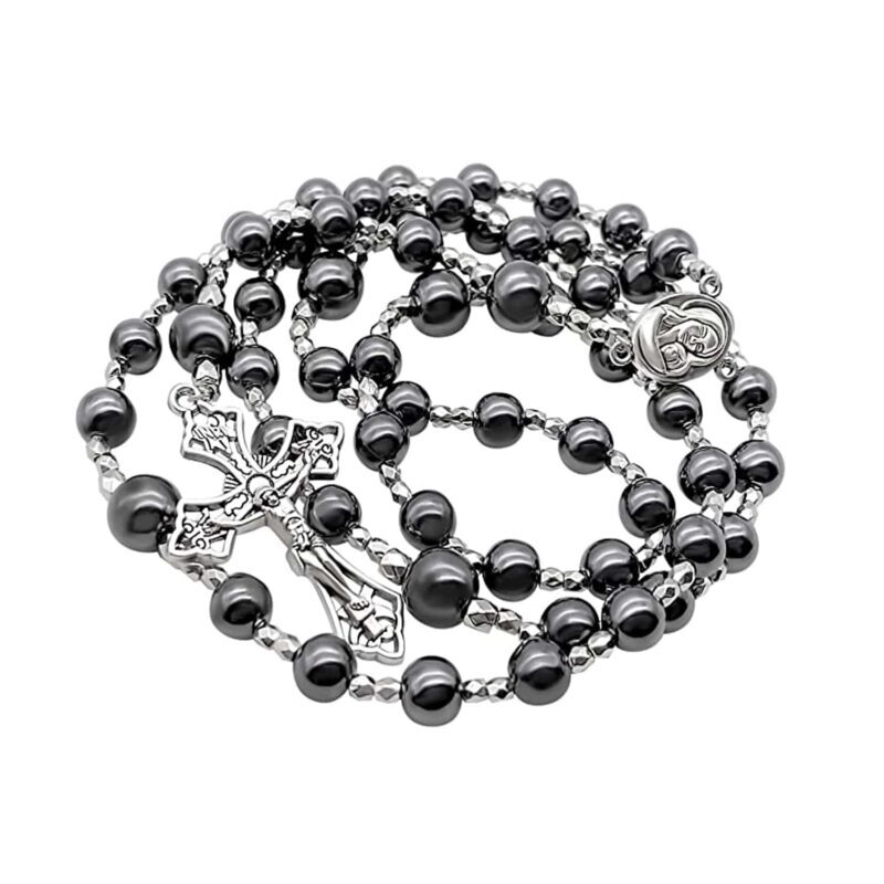 Hematite Black Stone Beads Rosary