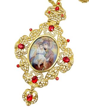 Pectoral Cross Virgin Mary and Jesus Icon