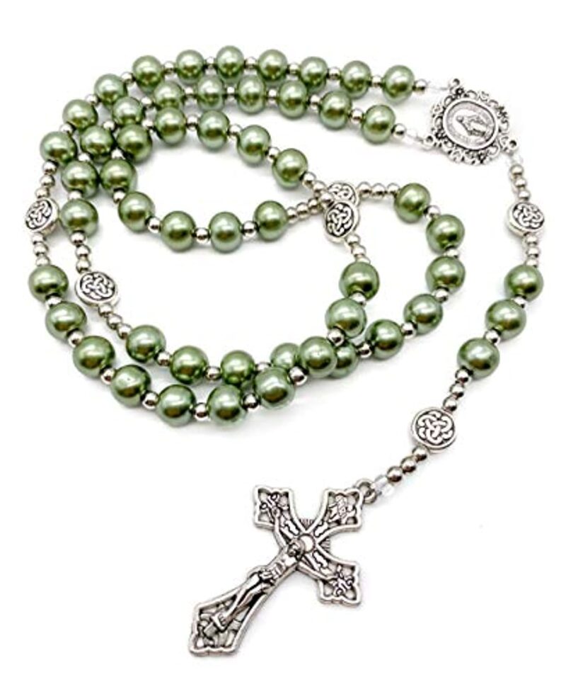 Green Pearl Beads Rosary