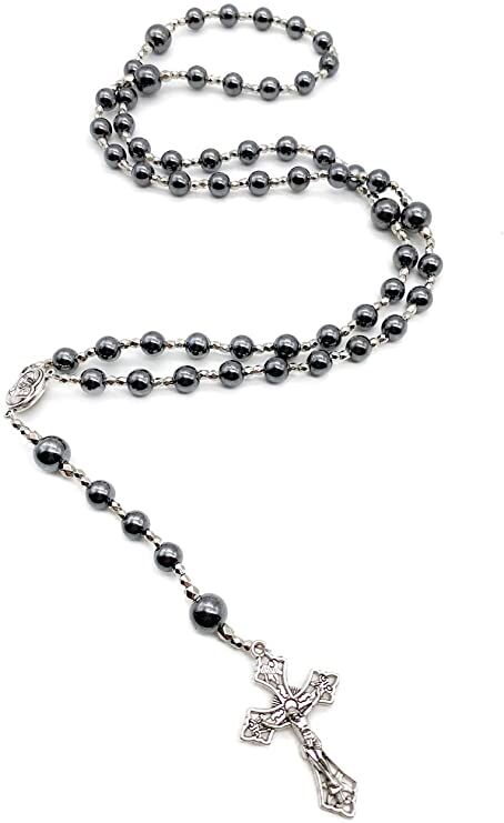 Hematite Black Stone Beads Rosary