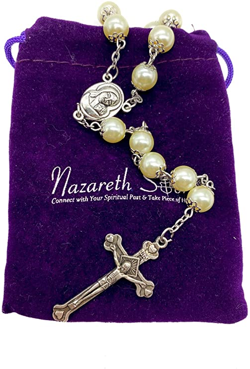 Cream pearl rosary 1