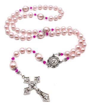 Pink Pearl Beads Rosary