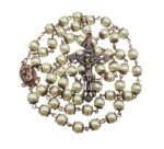 Cream Pearl Rosary Beads Necklace
