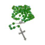 Green Glass Beads Rosary Necklace