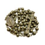 Antique bronze rosary necklace