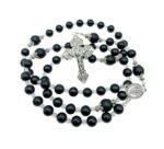 Agate Stone Beads Rosary black Necklace