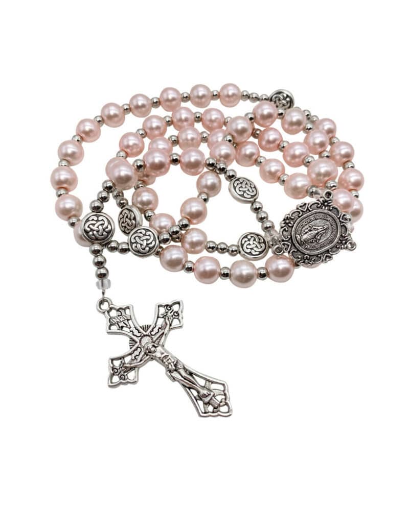 Pink Rosary Pearl Beads Catholic Rosario