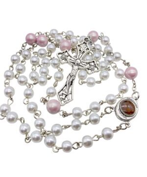 White Pearl Beads Rosary