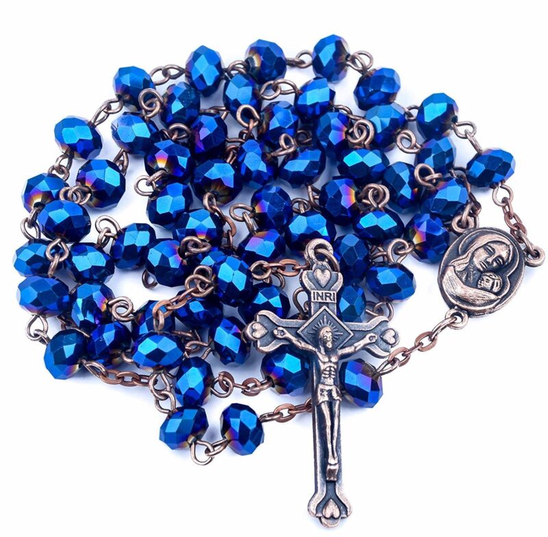 Antique Design Blue Crystal Beads Rosary